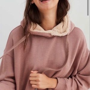 Aerie Faux fur lined hoodie size M